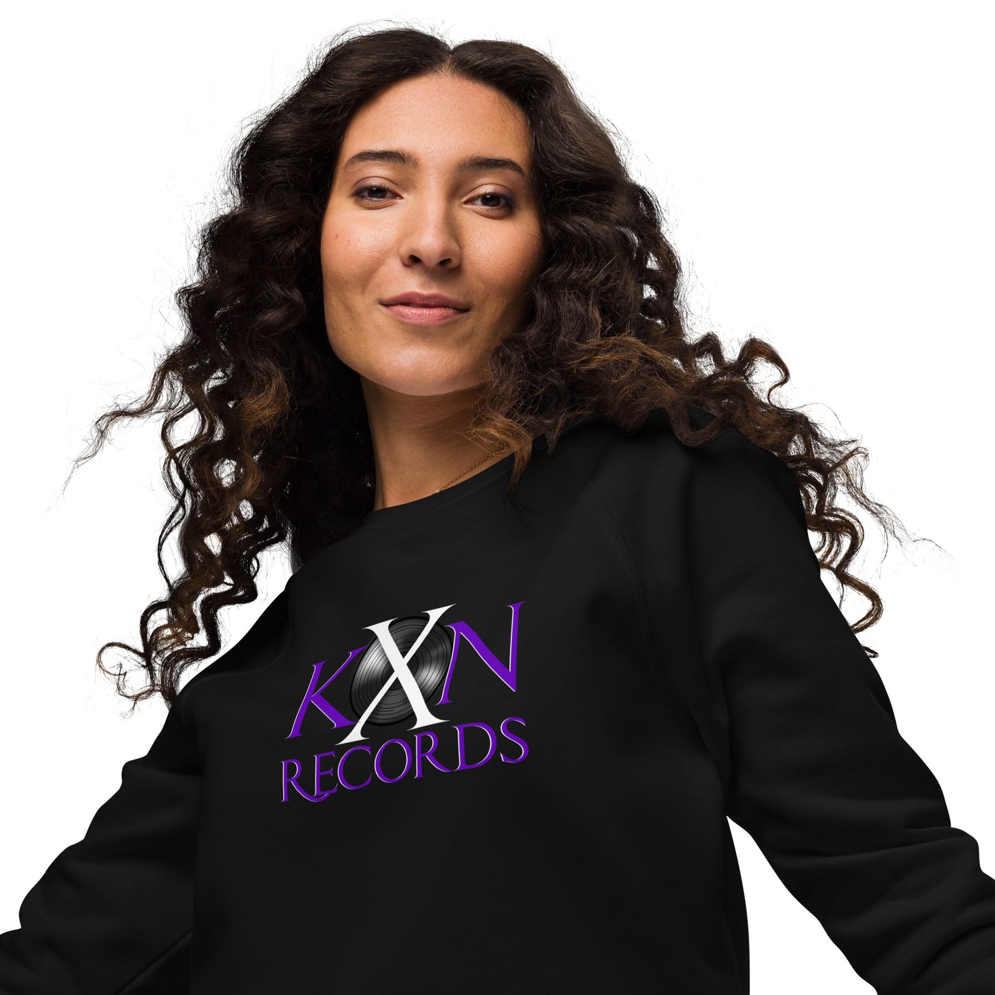 Unisex KXN Records organic raglan sweatshirt